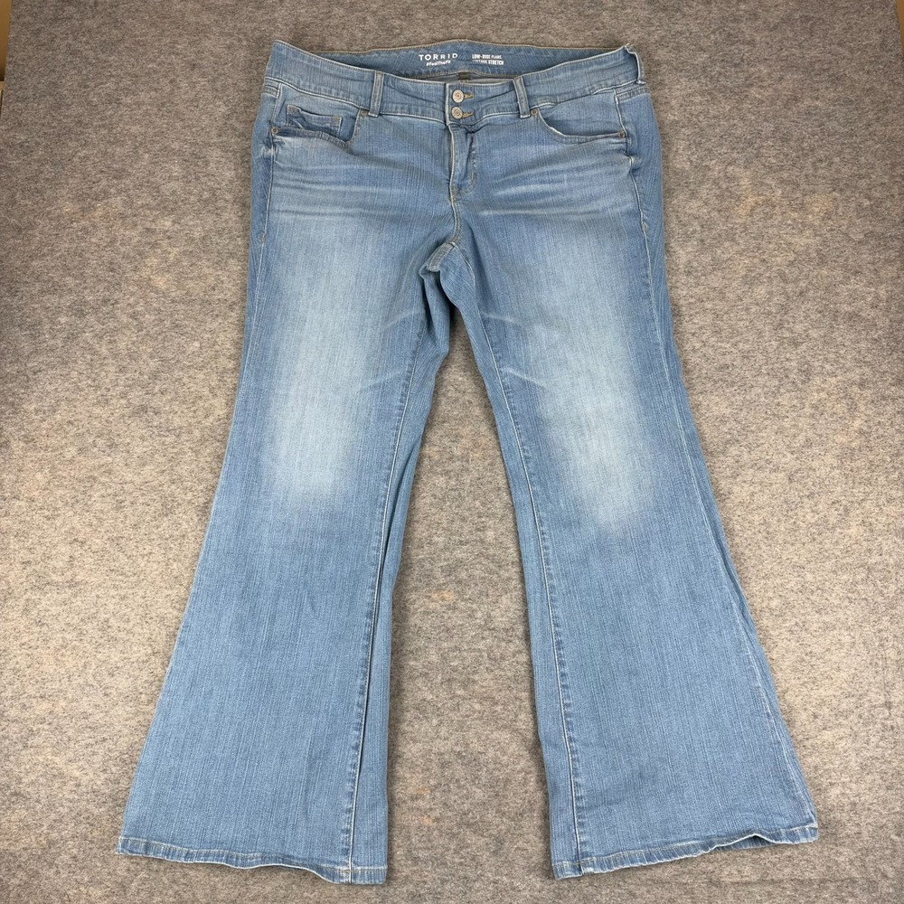 Torrid Low-Rise Flare Jeans 30" Vintage Stretch Blue Denim Womens 16R